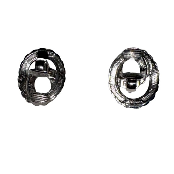 Vintage AVON silver Marcasite clip on swirl earrings - Picture 13 of 13